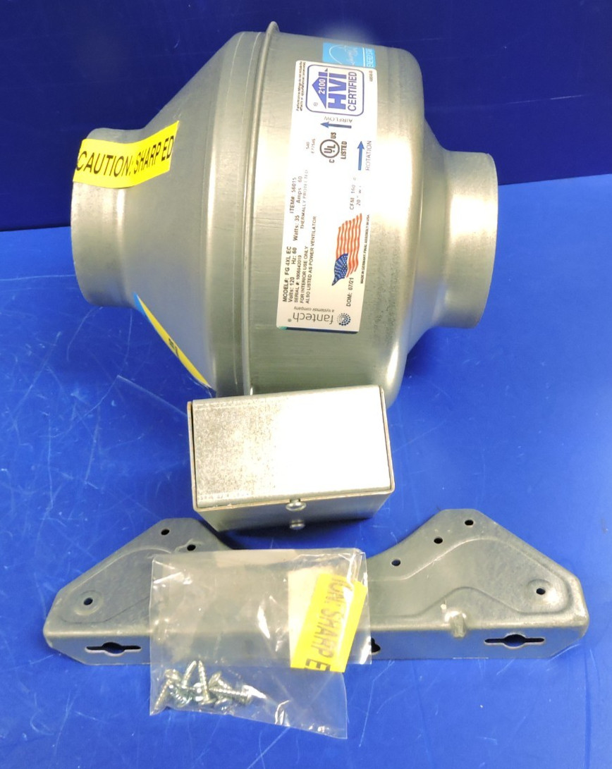 Fantech FG 4XL Inline Centrifugal Fan 4-Inch Duct 170 CFM New