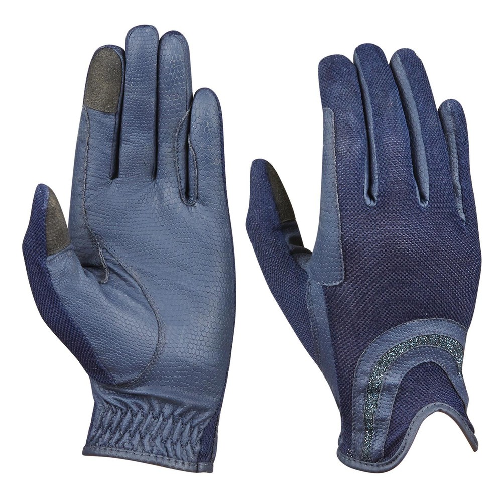 Dublin Pull On Glitter Mesh Back Riding Gloves
