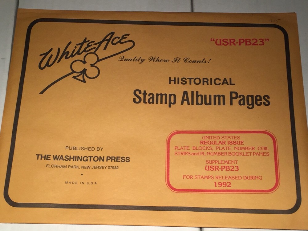 New Package White Ace Pages Regular Issues 1992 PB,Coils,etc Supplement USR-PB23