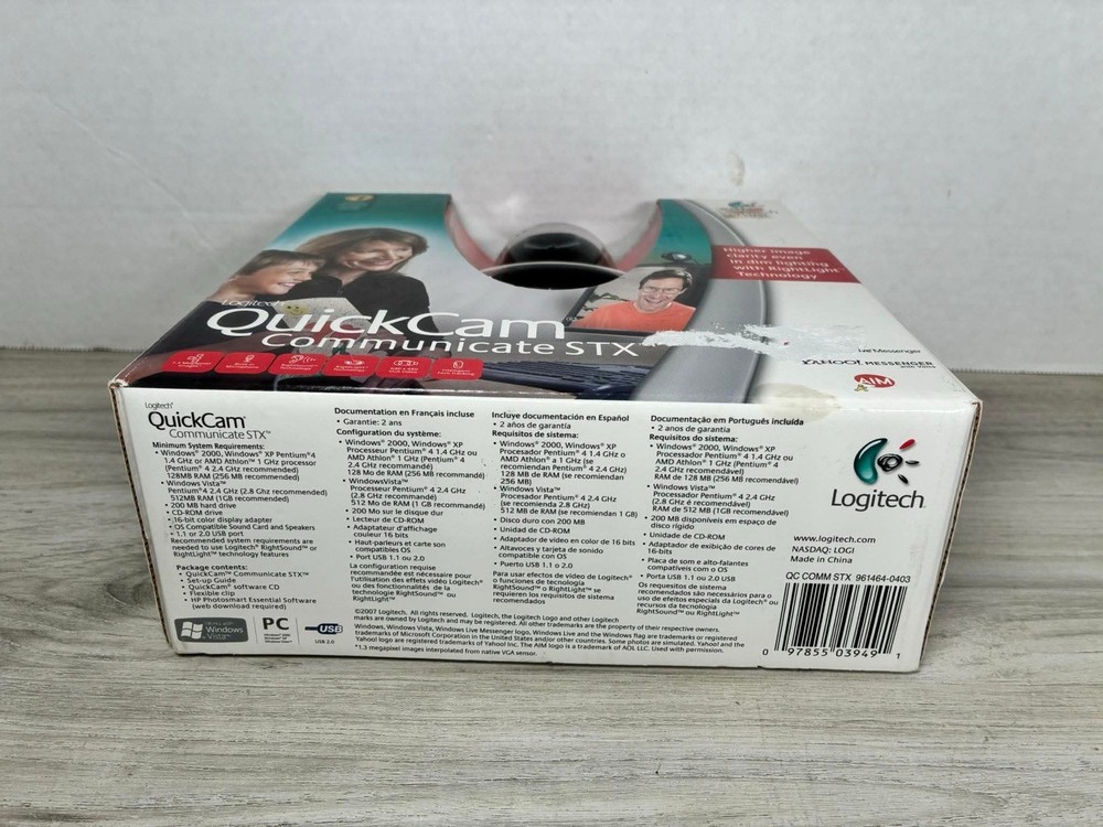 Logitech 2005 QuickCam Communicate STX Computer Webcam Video USB Black New