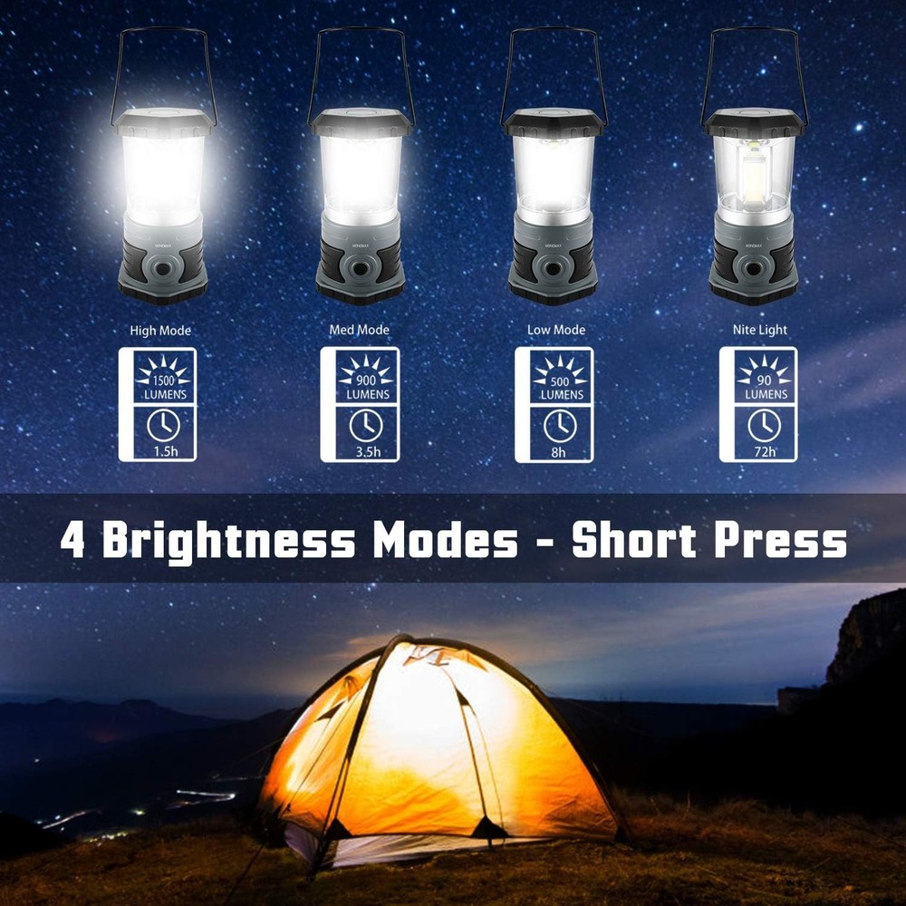 LED Camping Lantern Battery Powered 1500 Lumen COB Light 4*D...