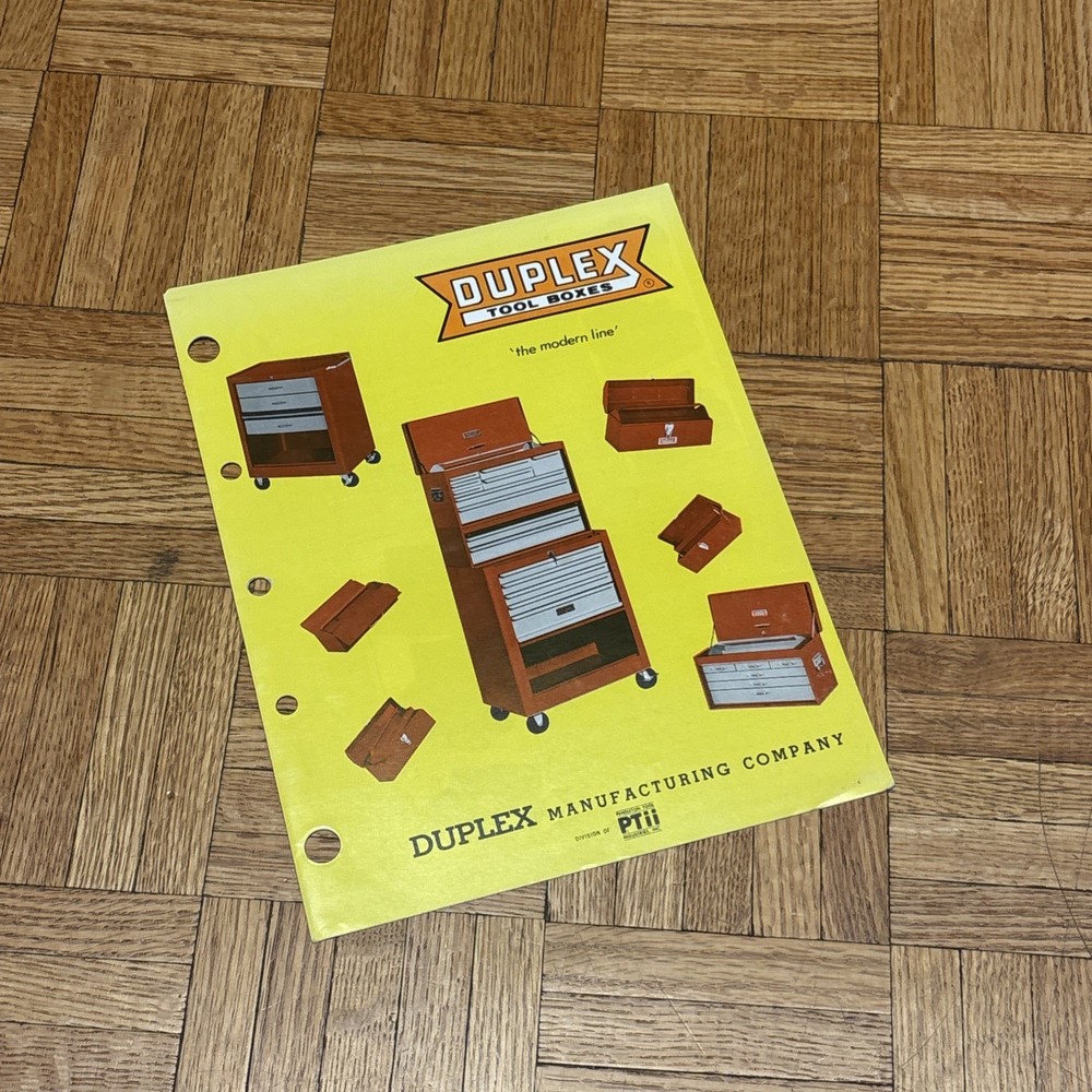Vintage DUPLEX TOOL BOXES Vendor Brochure - Pendleton Tool - DU 601-7105