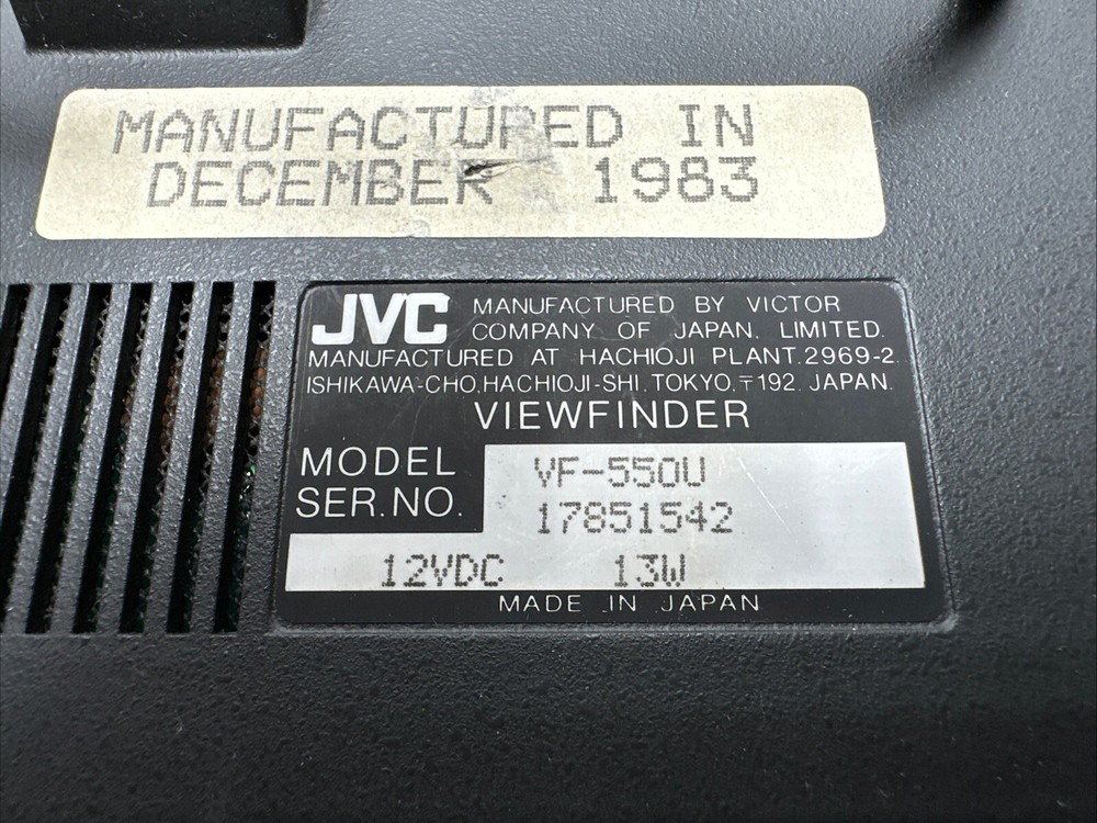 JVC VF-550U Viewfinder Untested