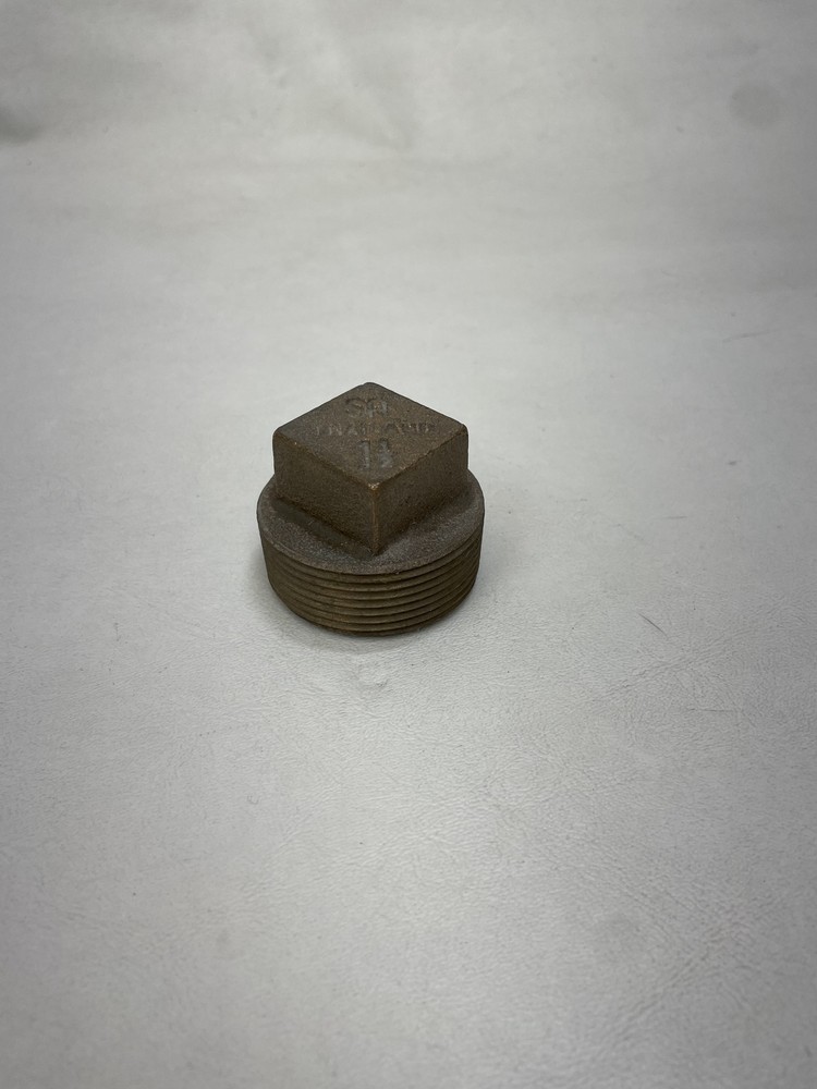 SA SIAM BRASS SQUARE HEAD SOLID PIPE PLUG 1 1/2" FITTING MARINE BOAT