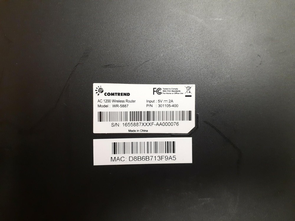 Comtrend WR-5887 AC1200 Wireless Router + Installation Guide