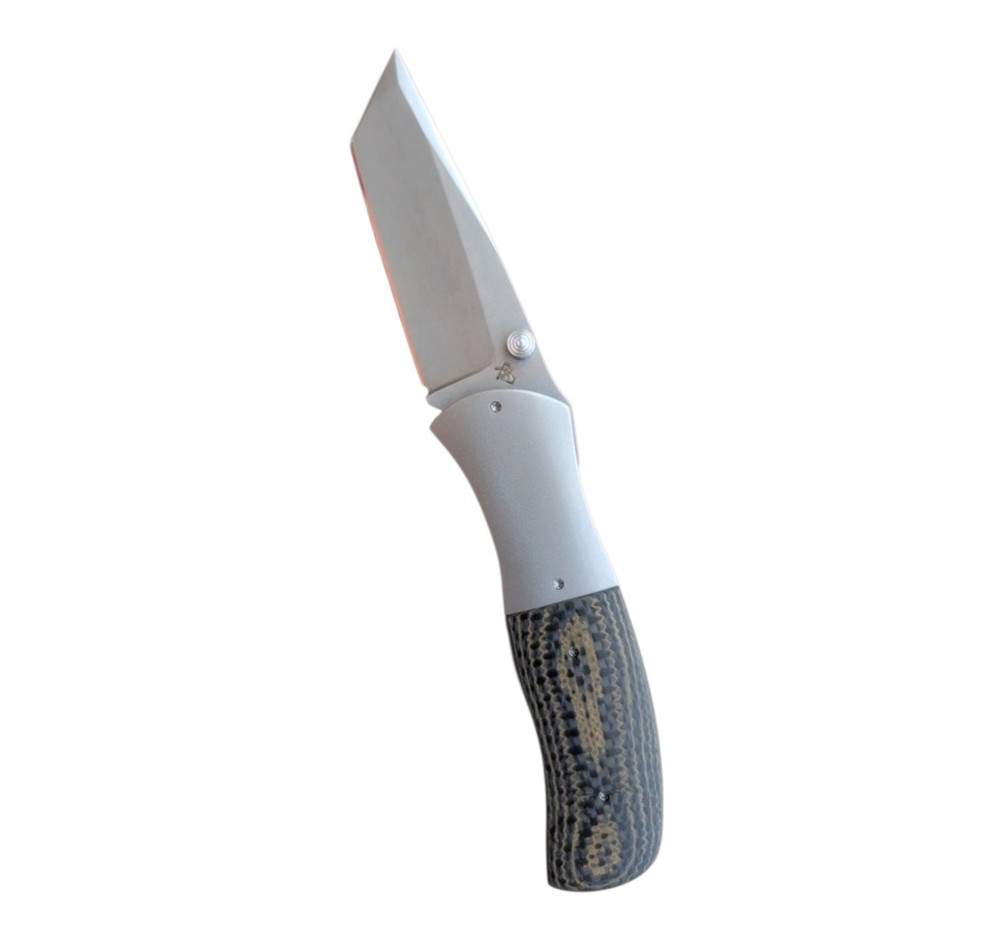 Aaron Frederick Full Custom Tanto Framelock Folding Knife.