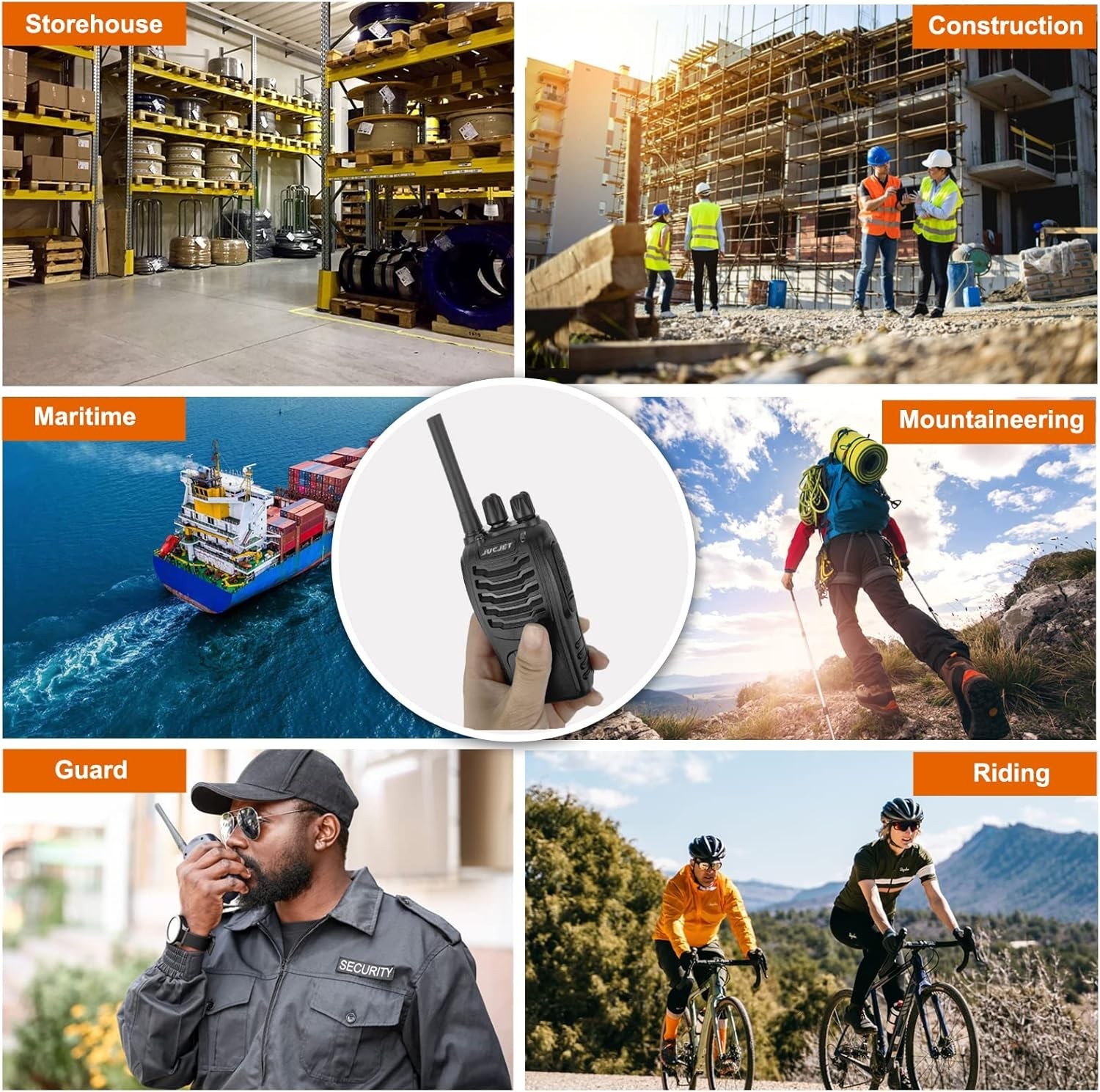 Long Range 100 Mile Walkie Talkie Two Way Radio Charge Headset Waterproof 4 PACK