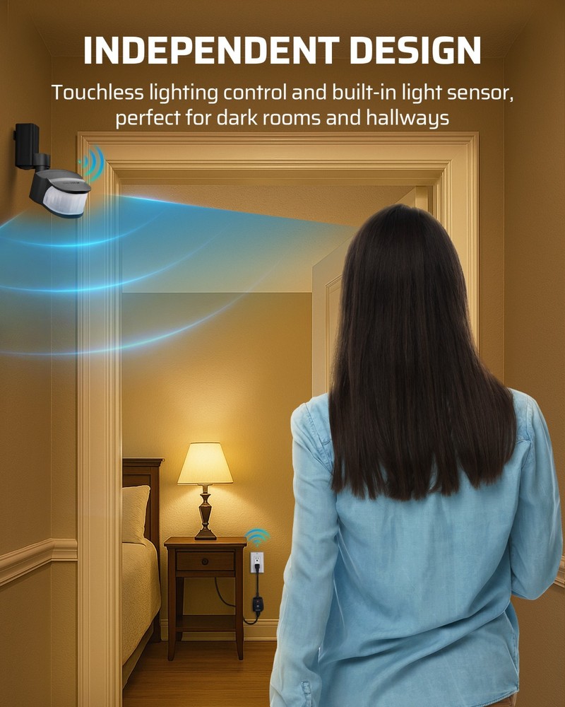 DEWENWILS Motion Sensor Light Switch Outdoor Wireless 100FT Remote 50FT Detect