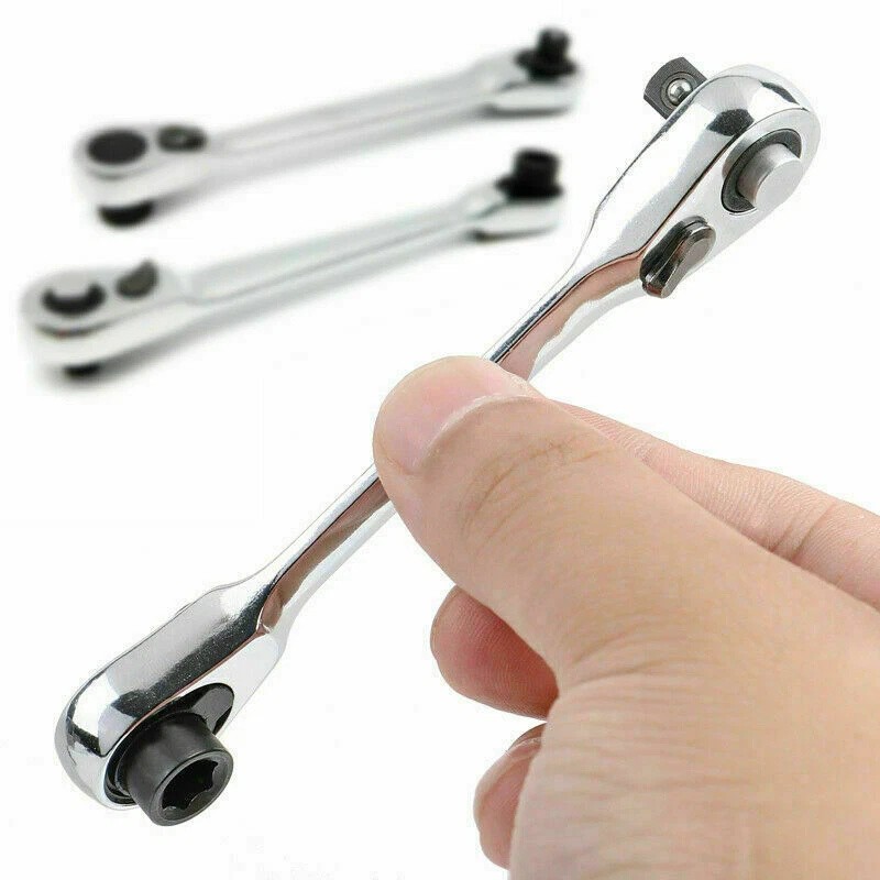 1/4" Mini Double-Ended Quick Socket Ratchet Wrench Rod Screwdriver Bit Tools