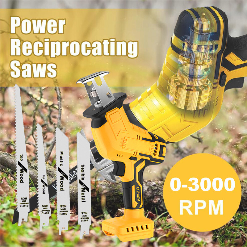 Brushed Cordless Reciprocating Saw for Dewalt 20V Max Variable Speed Tool Only