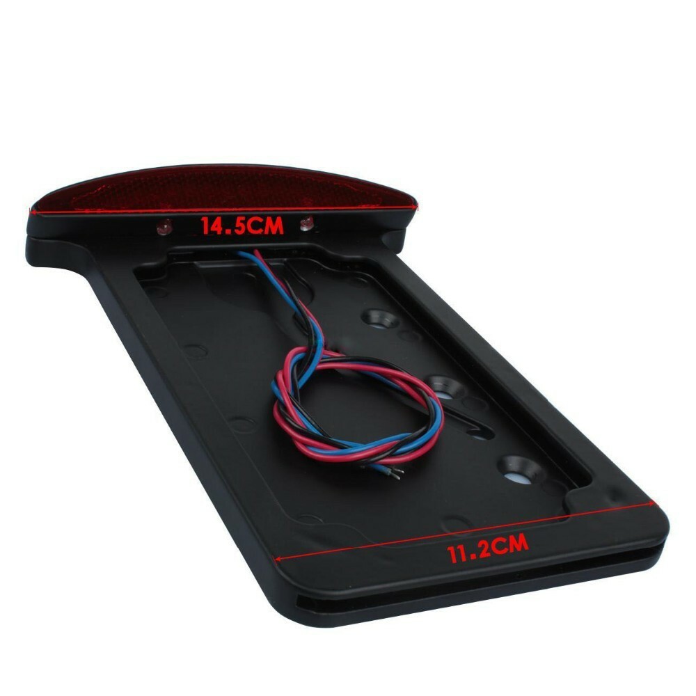 Motorcycle Side Mount License Plate Bracket Tail Light Cruisers Chopper Vertical