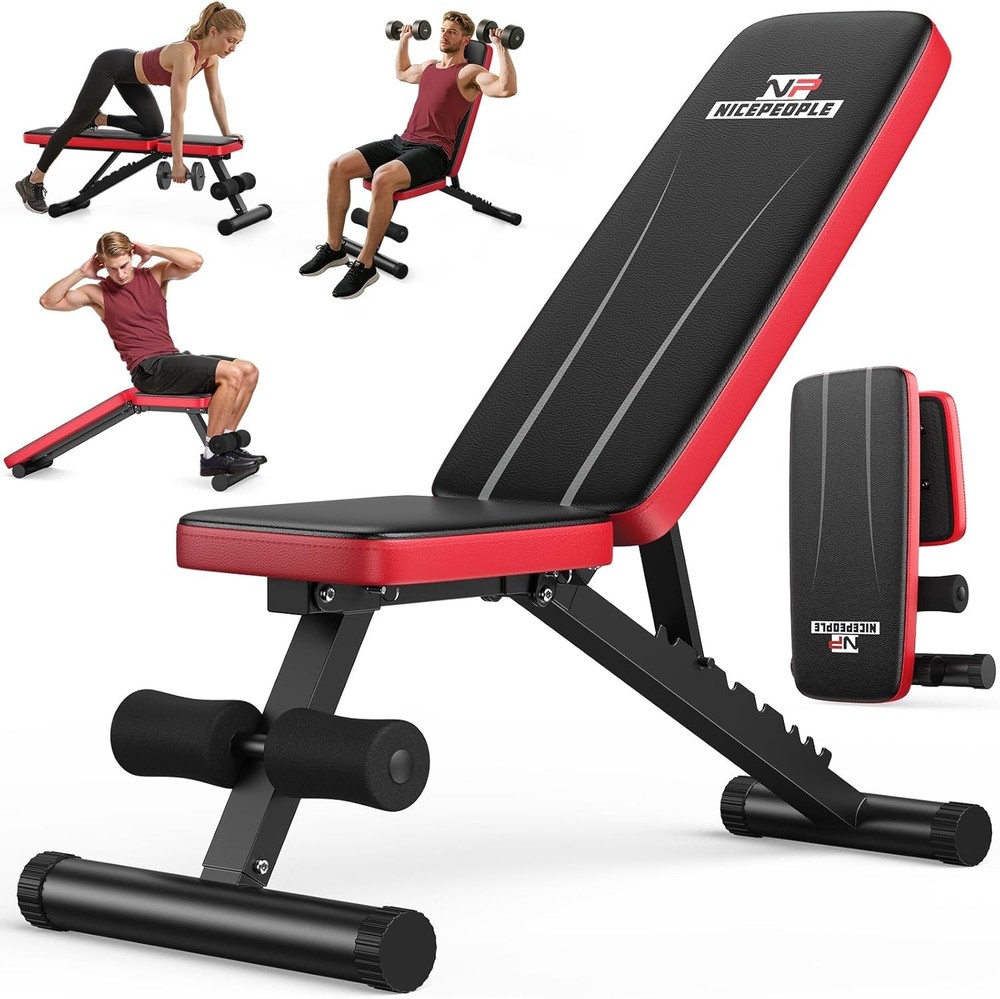 Compact and Sturdy 660LBS Capacity Workout Bench - Foldable and Adjustable