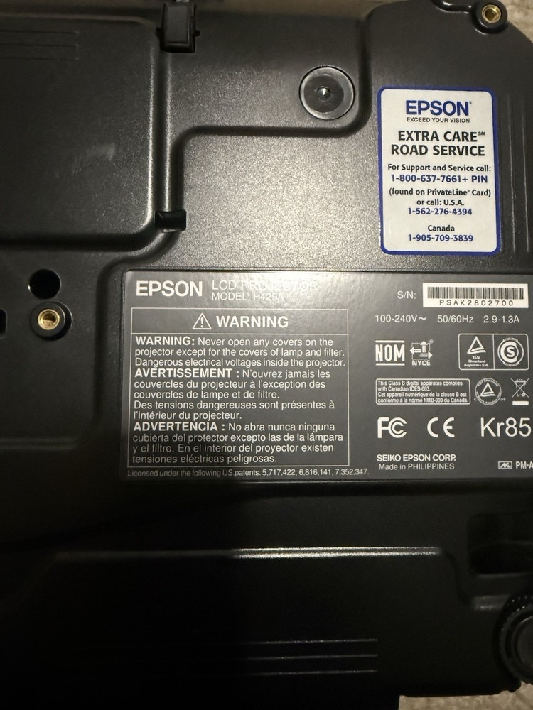 Epson EX5210 3LCD Desktop Projector with Remote, Cables, Carrying Case