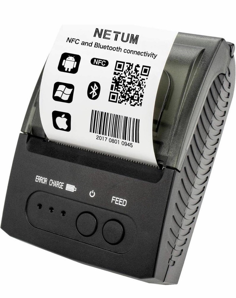 NETUM Bluetooth Receipt Printer, Portable 58mm Mini Thermal Pos Printer, Comp...