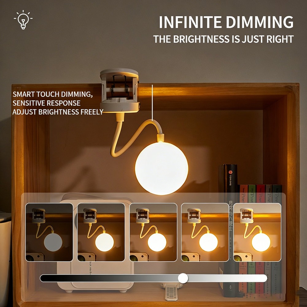 Dimmable LED Desk Light Touch Sensor Table Bedside Reading Lamp USB Rechargeable