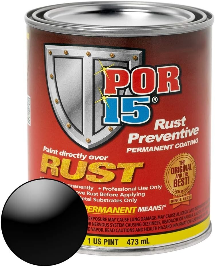 POR-15 (GLOSS BLACK) Rust Preventive Paint Pint #45008 16oz