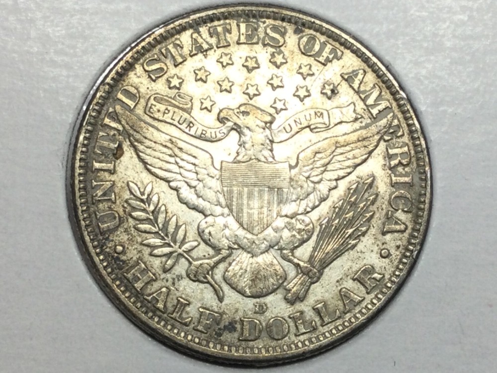 1915-D Barber Half Dollar in extra fine