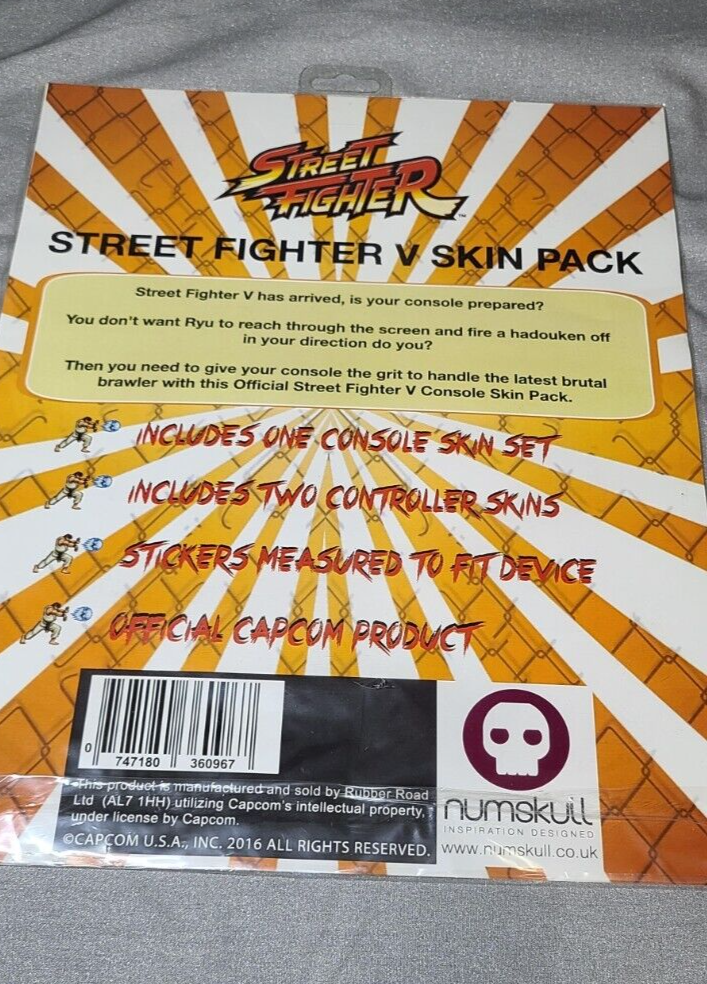 Numskull Street Fighter V console Skin & 2 controller skins PS4