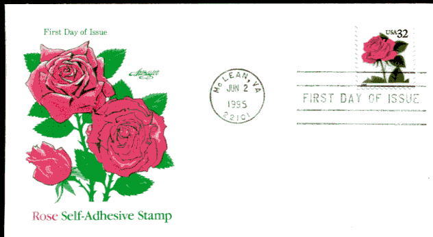 2492 32c Pink Rose  Artmaster   FDC