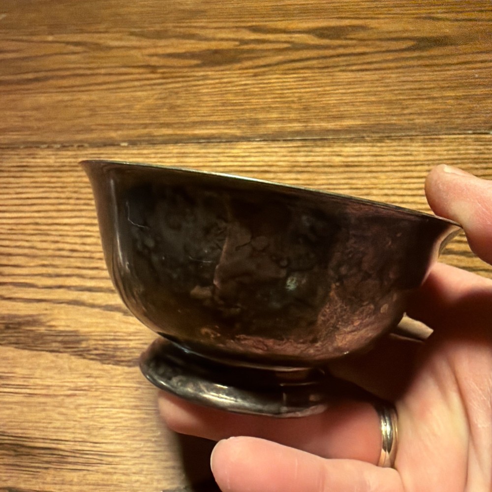 Reed & Barton #101 Silver-Plated Bowl, Red