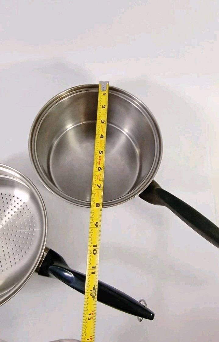 Vintage Permanent 5PLY MULTI CORE STAINLESS STEEL USA Saucepan & Steamer Basket