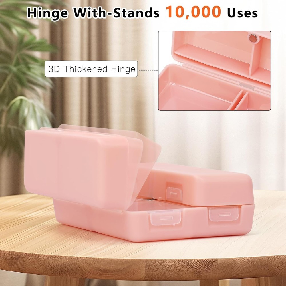 Compact Pink Folding Pill Box - 7 Compartments for Effortless Medication Storage
