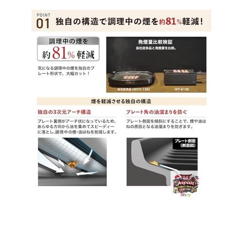 Peacock DINING Robata Electric Grill Compact Temperature-Controlled Tabletop Hot