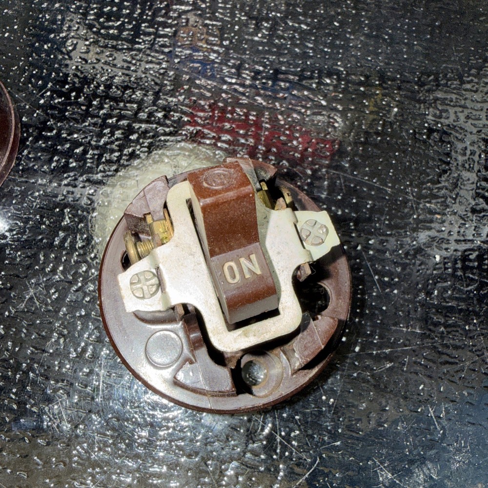 Vintage Round Surface mount Toggle Light Switch Bakelite early 1900s