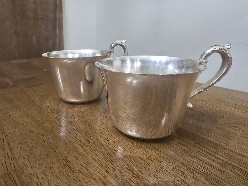 Silverplate Punch Cups Pilgrim Regency Style Unbranded No Monogram Set of 2