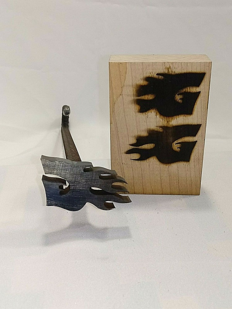 Single Letter Branding Iron with flames