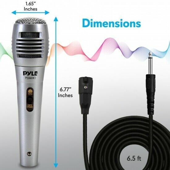 Pyle PDMIK1 Dynamic Microphone, Professional Moving Coil Handheld Mic XLR Cable