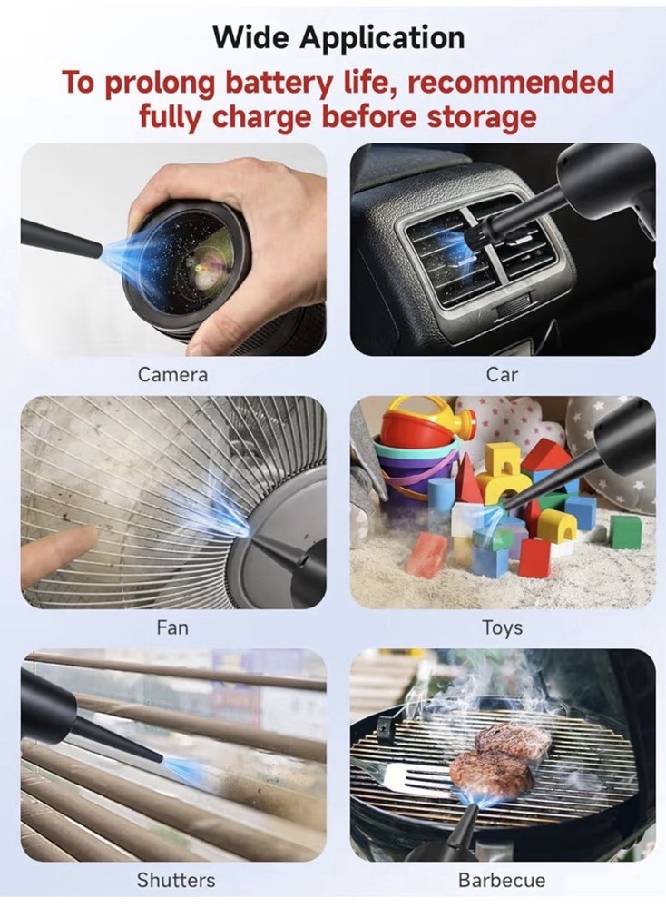 Portable rechargeable air duster