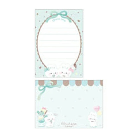 Q-LIA Cloud Pop Time Rabbit Choco Mint Mini Memo Pad Made in Japan