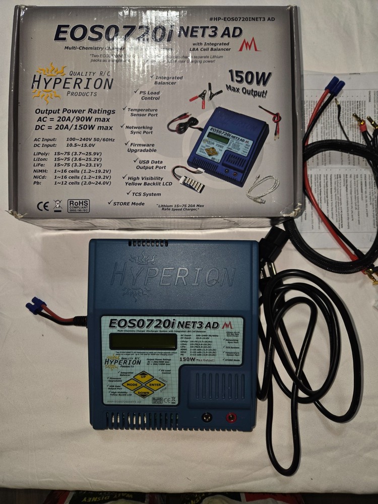 hyperion rc charger eos 0720i ac DC xray,mugen,team associated