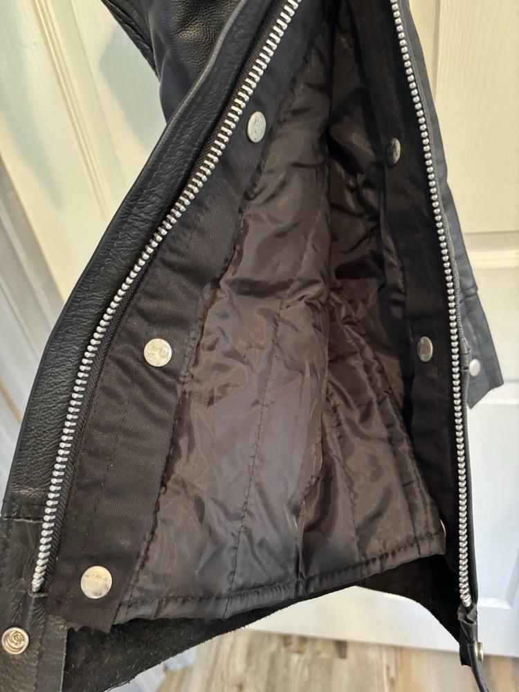 Renegade Classic Leather Motorcycle Chaps-Medium