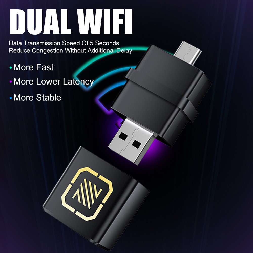 2in1 Mini Carplay Wireless Adapter USB Bluetooth Dongle for iPhone Android Auto