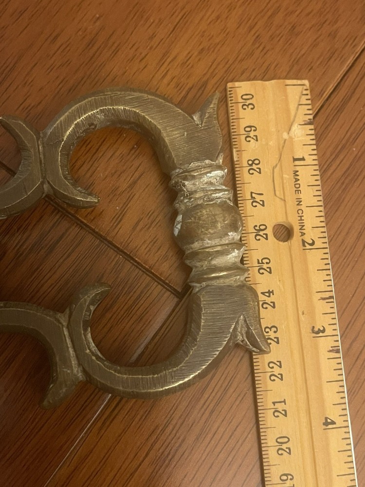 VTG HAND CRAFTED SOLID BRASS ROCOCO STYLE DOOR KNOCKER 3.25