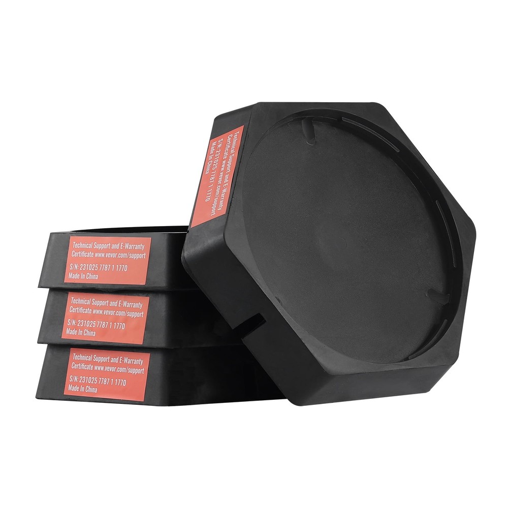 KFFKFF RV Stabilizing Pads, 9" Circular Base, Fixed Jack Supports Durable Rubber