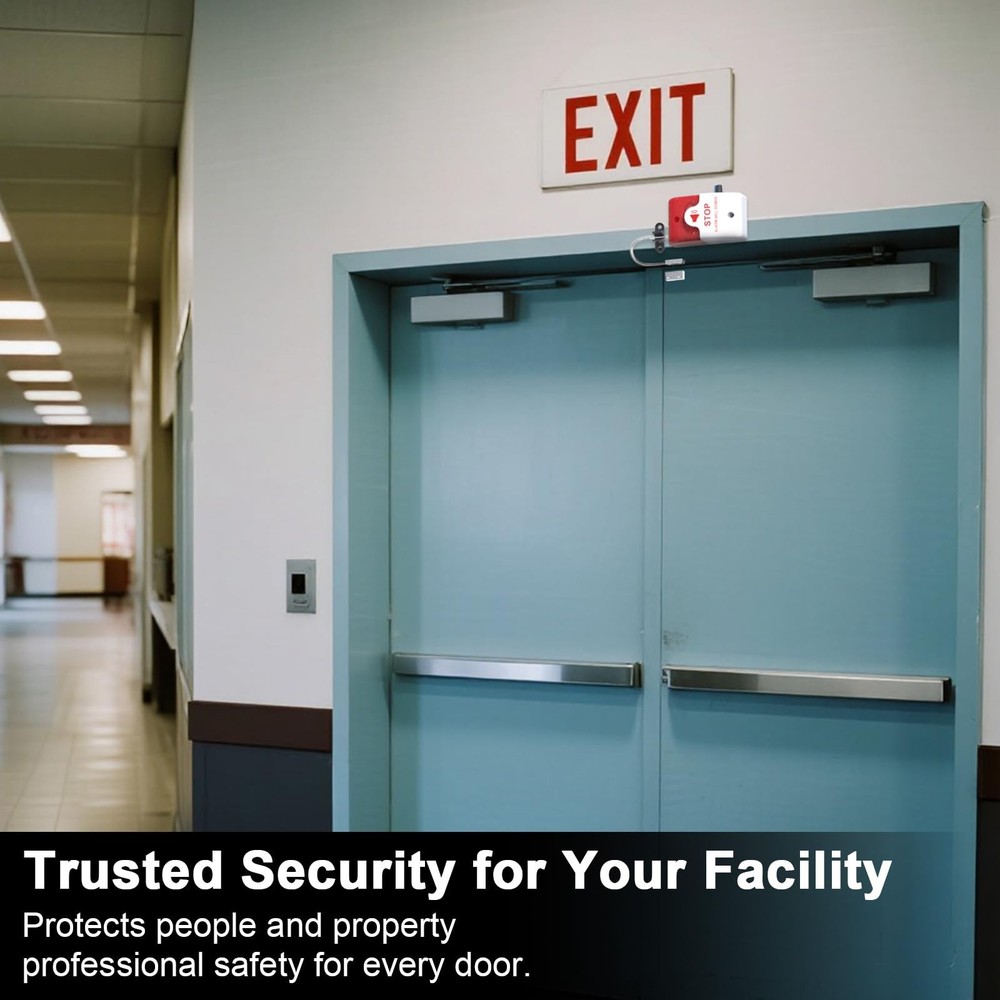 Exit Stopper Door Alarm with 110dB Siren, Emergency Exit Security Device, Eas...