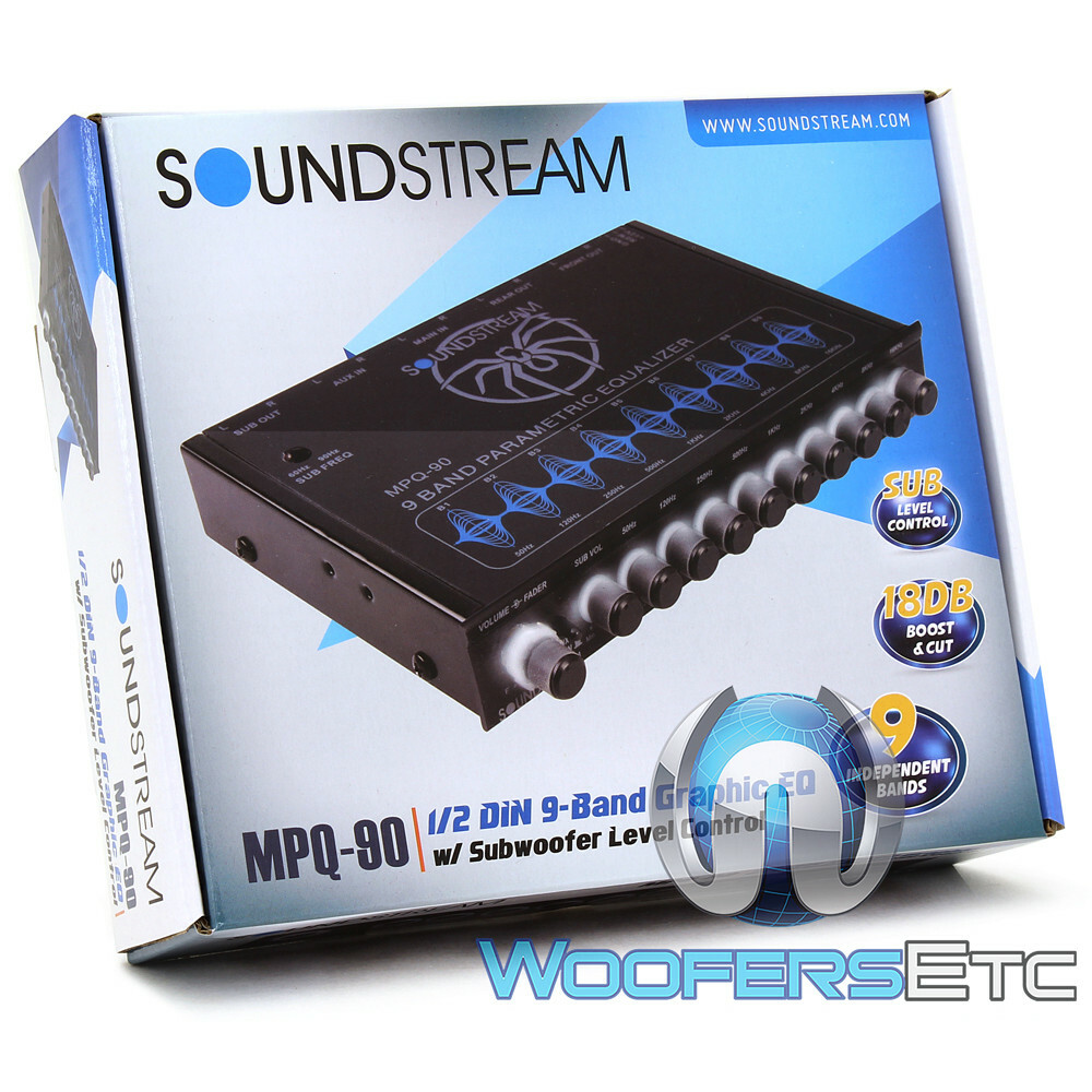 SOUNDSTREAM MPQ-90 9-BAND PARAMETRIC EQUALIZER 8 VOLTS MAX OUTPUT for AMPLIFIER