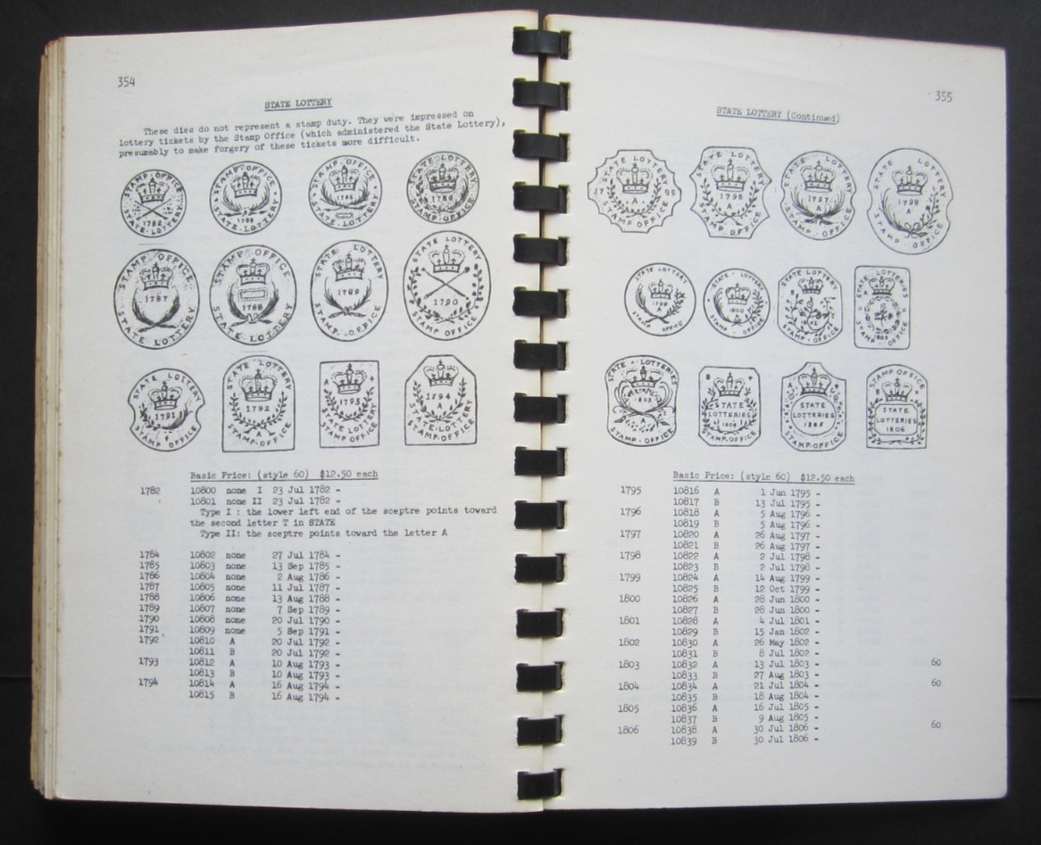 Impressed duty stamps of Great Britain. Fiscal Stamp Catalogue 1981. rare book