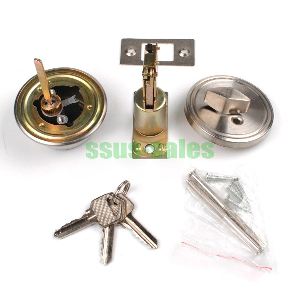 Single-sided locking Silver three keys door thickness 35–45 mm bedroom/study US