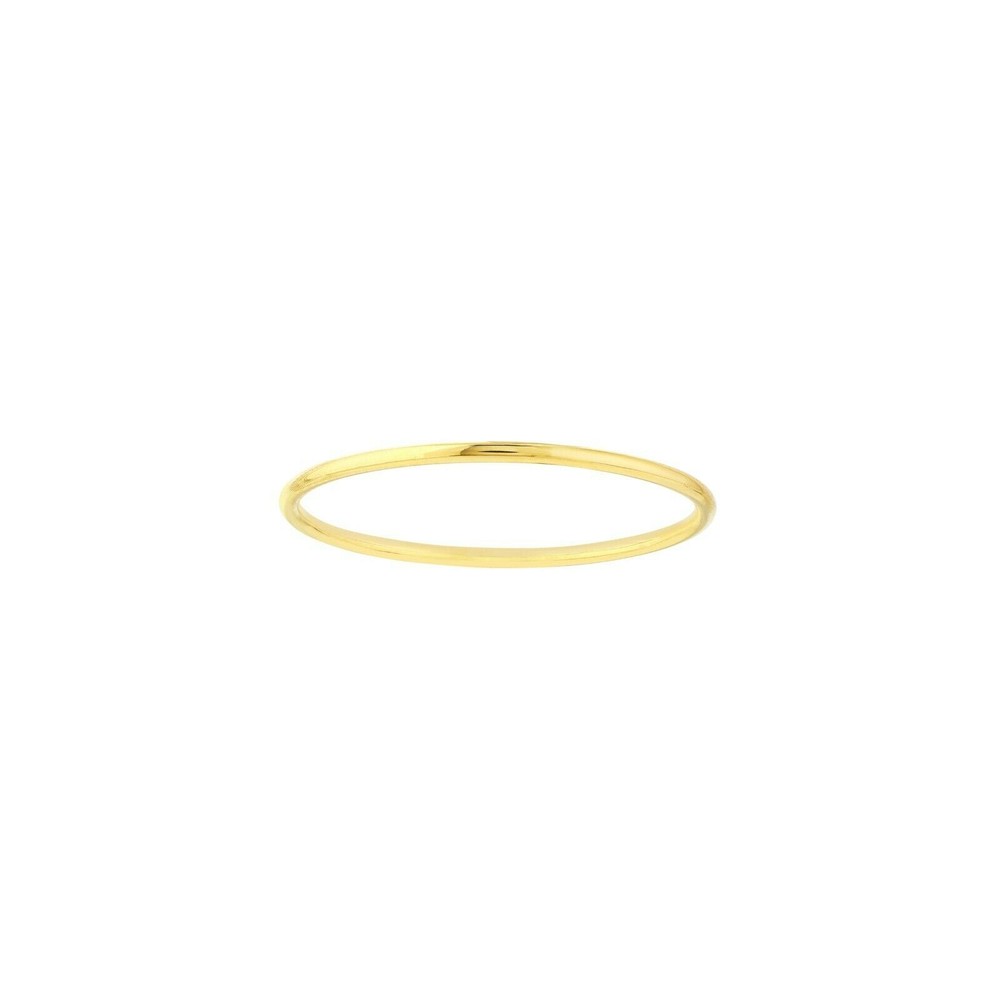 1mm Plain Round Wire Ring Real Solid 14K Yellow Gold