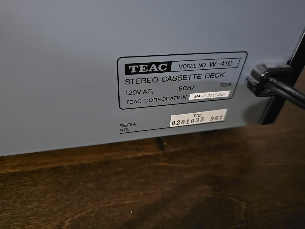 TEAC W-416 Stereo Double Cassette Deck - Tested Working