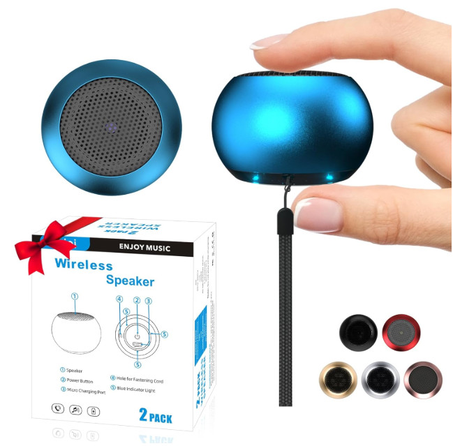 2pack Portable Mini Speaker, Bluetooth Tiny Speaker, Wireless Mini Speaker for S