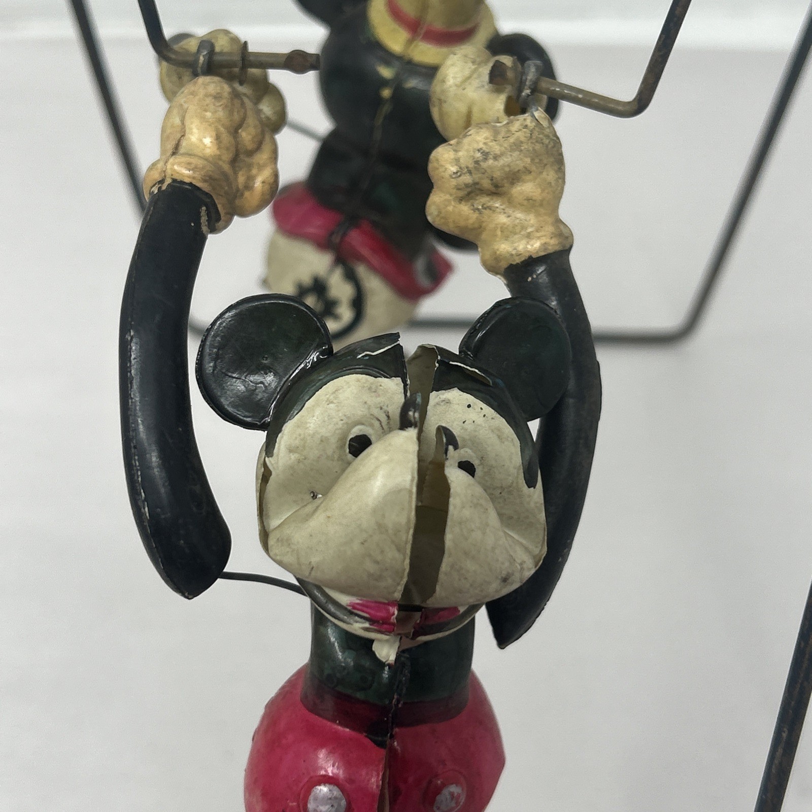 Celluloid Mickey & Minnie Mouse Acrobats Wind Up Toy Vintage Rare Read 1930s