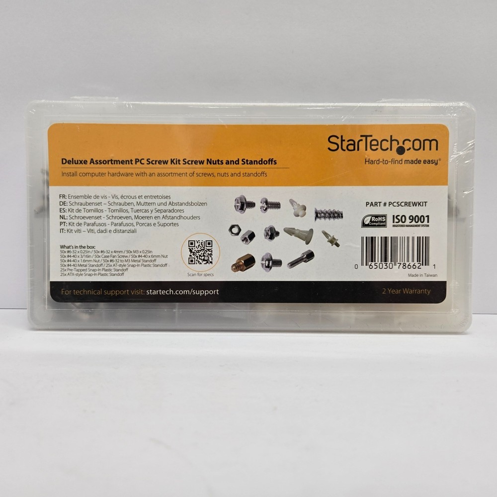 StarTech PCSCREWKIT Deluxe Assorted PC Screw Nuts Standoffs Kit w/12 Div Case