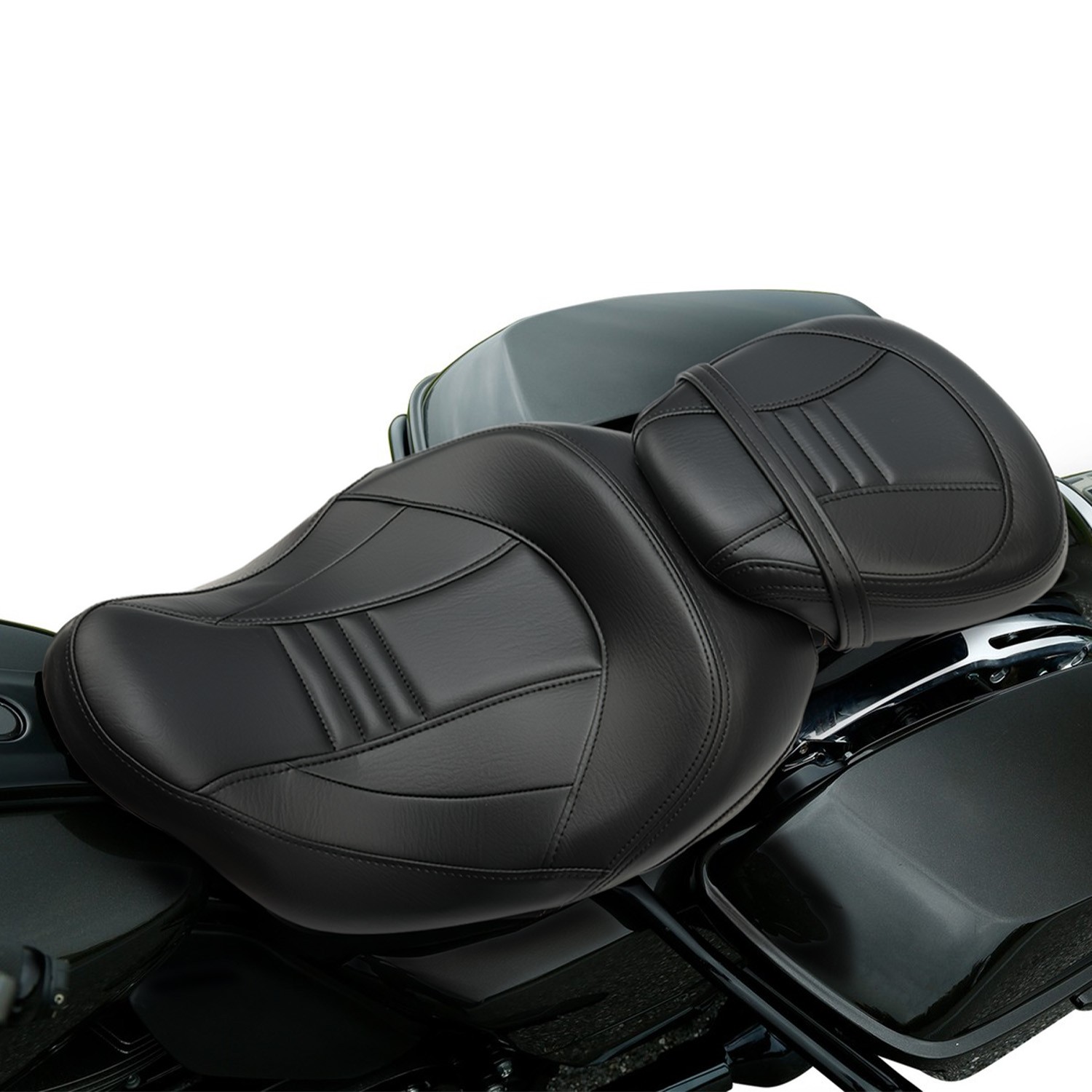 Low-Profile Seat Rider Passenger Two-Up Seat for Harley Touring Electra Glide US