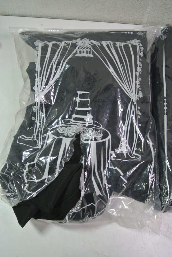 2 Black Polyester Backdrop Curtains 2 Panels 5ft x10ft Per Pack 4 TOTAL PANELS