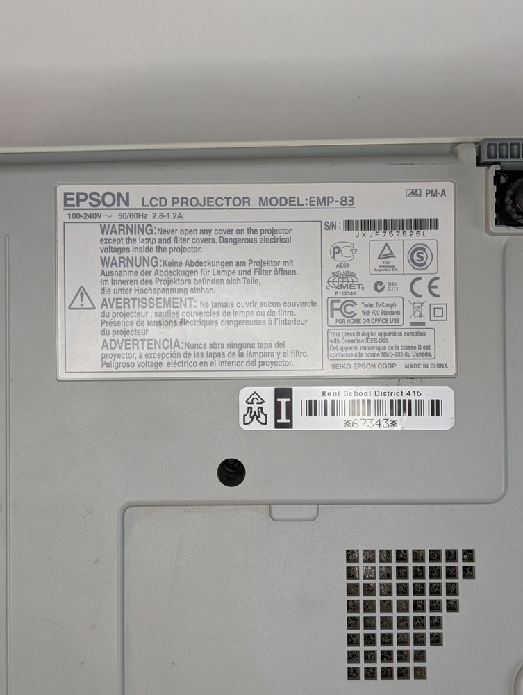 EPSON LCD Projector MODEL-EMP 83